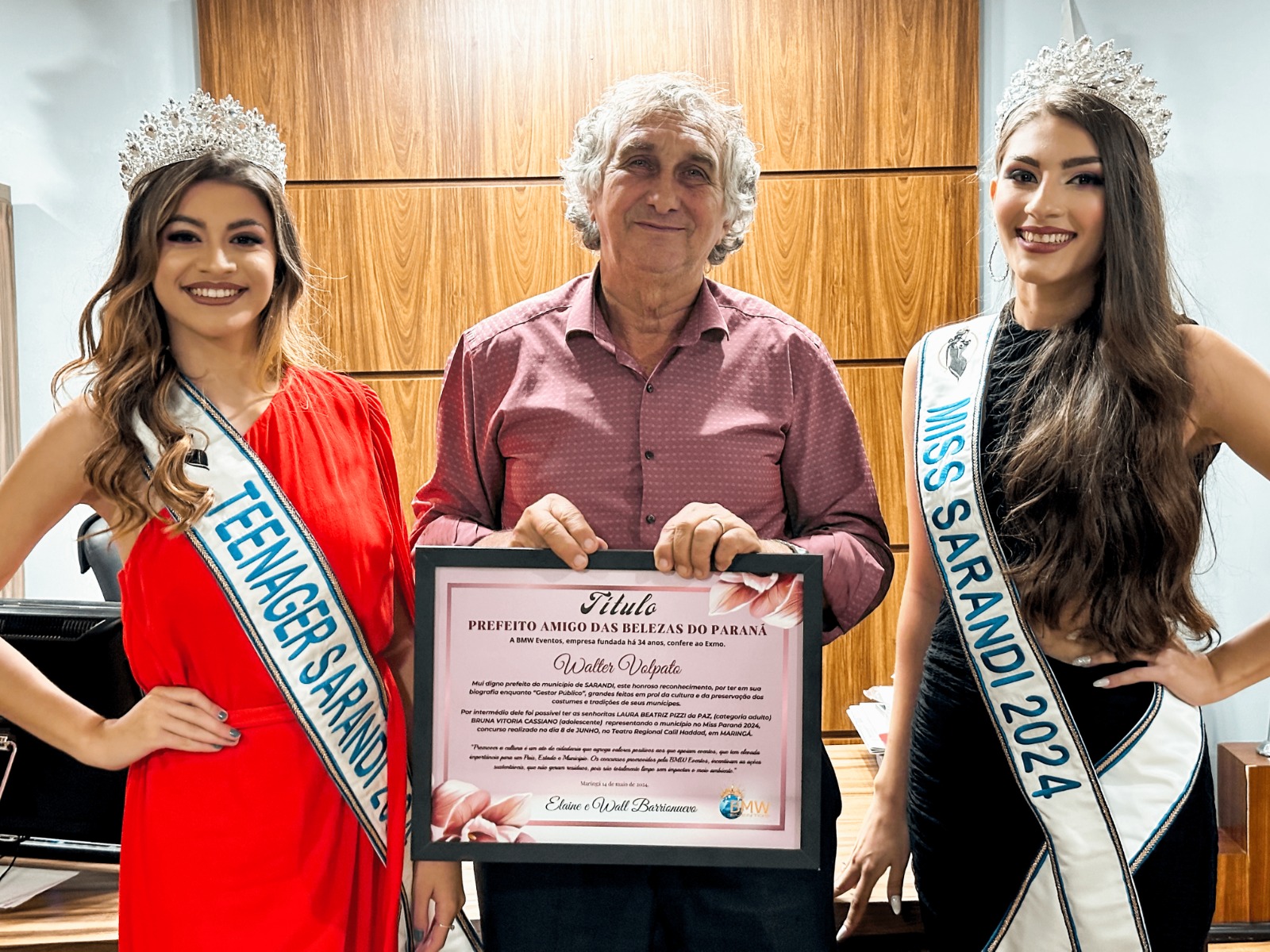 Volpato recebe representantes de Sarandi no concurso Miss Paraná e Teenager Paraná 2024